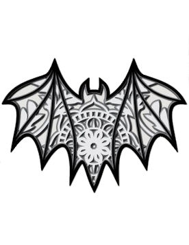Halloween Pumpkin with Bat and Spider Multilayered Laser Cutout