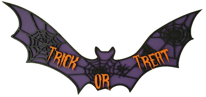 Trick Or Treat Bat with Spiders and Spider Webs